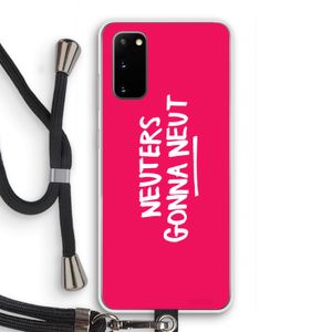 Neuters (roze): Samsung Galaxy S20 Transparant Hoesje met koord