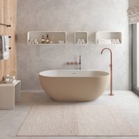 Ideavit Solidera Vrijstaand bad - 150x76x53cm - Solid surface - Ovaal - Mat Beige