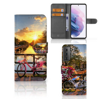 Samsung Galaxy S21 Plus Flip Cover Amsterdamse Grachten - thumbnail