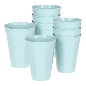 Verjaardag/kinder/camping drink bekers - 8x stuks - 300 ML - mintgroen - kunststof - onbreekbaar