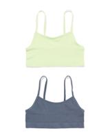HEMA Kindertops rib naadloos - 2 stuks lime (lime)