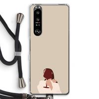 I drink wine: Sony Xperia 1 III Transparant Hoesje met koord