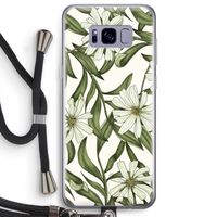 Wit bloemenpatroon: Samsung Galaxy S8 Plus Transparant Hoesje met koord