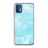Waterverf blauw: Motorola Moto G9 Plus Transparant Hoesje