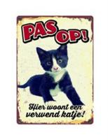 Plenty Gifts waakbord blik verwend katje