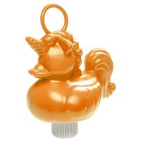 Duckiez eenhoorn badeendje badspeelgoed - oranje - 15 x 7 cm - Met oogje voor het hengelspel