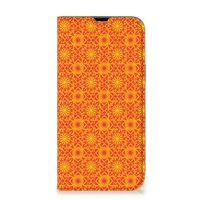 iPhone 13 Pro Max Hoesje met Magneet Batik Oranje