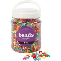 Creativ Company Tri-kralen mix, d 10 mm, gatgrootte 2 mm, ca. 2800 stuk, diverse kleuren, 385 gr, 700 ml/ 1 doosje
