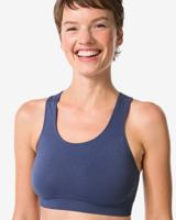 HEMA Damessporttop medium support naadloos donkerblauw (donkerblauw)