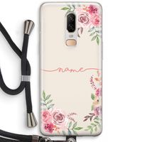 Rozen: OnePlus 6 Transparant Hoesje met koord