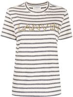 Lanvin logo-print striped T-shirt - Tons neutres