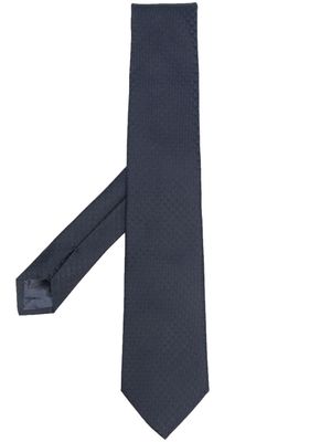 Emporio Armani cravate en soie à logo - Bleu