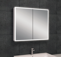 Sub Quatro spiegelkast 70x80x13 cm met LED-verlichting, aluminium
