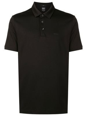 BOSS polo à logo imprimé - Noir