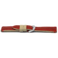 Horlogeband Universeel H728 Leder Rood 22mm