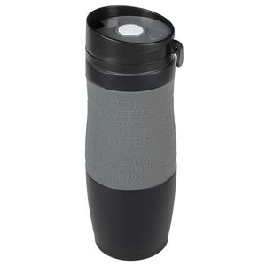 Thermosbeker/warmhoudbeker grijs/zwart 380 ml