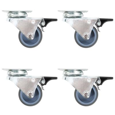 VidaXL Zwenkwielen dubbel met dubbele remmen 4 st 50 mm