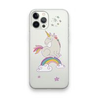 Regenboog eenhoorn: iPhone 12 Pro Max Transparant Hoesje