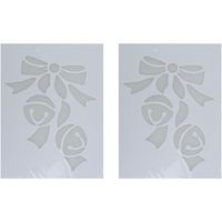 2x Kerst raamsjablonen/raamdecoratie kerstbellen plaatjes 35 cm