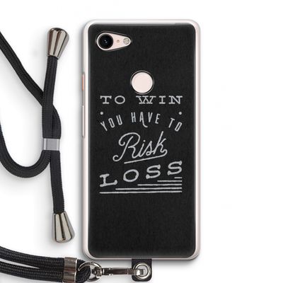 Risk loss: Pixel 3 Transparant Hoesje met koord