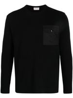 Moncler pull en maille fine à logo embossé - Noir