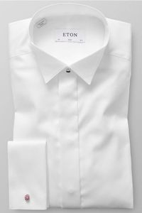 ETON Slim Fit Gala shirt wit, Effen