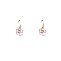 Day&Eve Oorbellen Flower Studs Lila | Goud