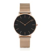 LGT JWLS Vintage Dameshorloge - Minimalistisch Quartz met Goudkleurige Band en Behuizing, Zwarte Wijzerplaat