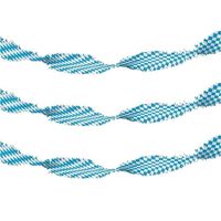 3x Bierfeest crepepapier slingers blauw/wit 6 meter   -