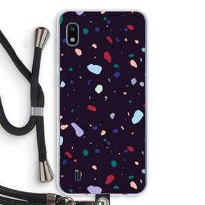 Dark Rounded Terrazzo: Samsung Galaxy A10 Transparant Hoesje met koord