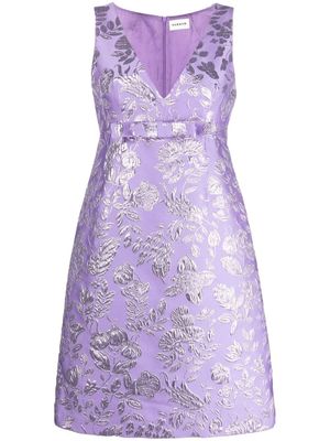 P.A.R.O.S.H. robe à fleurs en jacquard métallisé - Violet