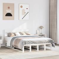 Bedframe zonder matras massief grenenhout wit 120x200 cm