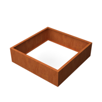 Artesa Rechthoekige plantenbak cortenstaal L140 x B140 x H40 cm zonder bodem - Geroba