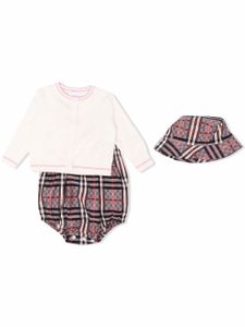 Burberry Kids trousseau de naissance à carreaux - Rose