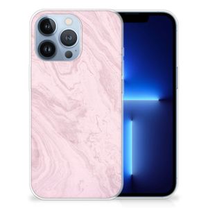 Apple iPhone 13 Pro TPU Siliconen Hoesje Marble Pink - Origineel Cadeau Vriendin