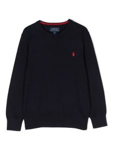 POLO RALPH LAUREN KIDS sweat en coton à logo brodé - Bleu