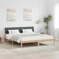 Bedframe Bruin en donkergrijs 180 x 200 cm Massief grenenhout