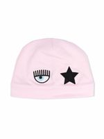 Chiara Ferragni Kids bonnet à motif brodé - Rose