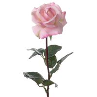 Kunstbloem roos Caroline - roze - 70 cm - zijde - kunststof steel - decoratie bloemen - thumbnail