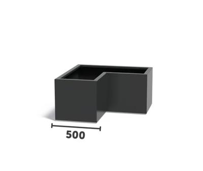 Aluminium plantenbak CARREZ L-vorm 100x100x50cm.