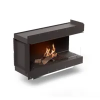 Forma 1200 Rechterhoek - Ingebouwde Hoek Bio-ethanolhaard met FLA4 990 Logs-brander