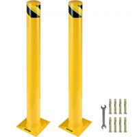 VEVOR 2 stuks 122 cm parkeerveiligheidspaal slagboompaal, 20 x 20 cm slagboom parkeerpaal, parkeerpaal verkeersweg buispaal, geschikt voor binnen- en buitenruimtes, parkeerplaatsen