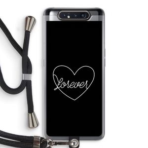 Forever heart black: Samsung Galaxy A80 Transparant Hoesje met koord