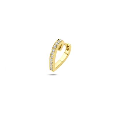 Klapoorring Hart 13,5mm - 14k Geelgoud met Diamant 0.11ct - Per Stuk