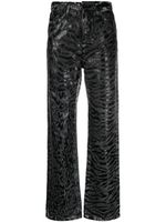 Karl Lagerfeld animal-print straight-leg jeans - Noir