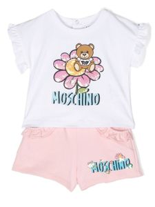 Moschino Kids survêtement à fleurs - Blanc