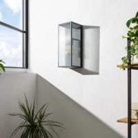 Gevelverlichting zwart met glas en E27 fitting &apos;Piazza&apos; 44 cm