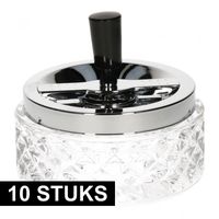 10x Draai asbak glas voor buiten 12 cm   -