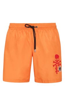 Philipp Plein short de bain à patch logo - Orange