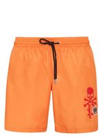 Philipp Plein short de bain à patch logo - Orange - thumbnail